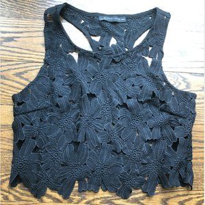 SIGNATURE 8 Black Lace Racerback Crop Top